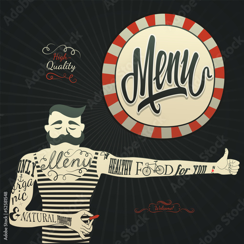 Vintage graphic element for menu
