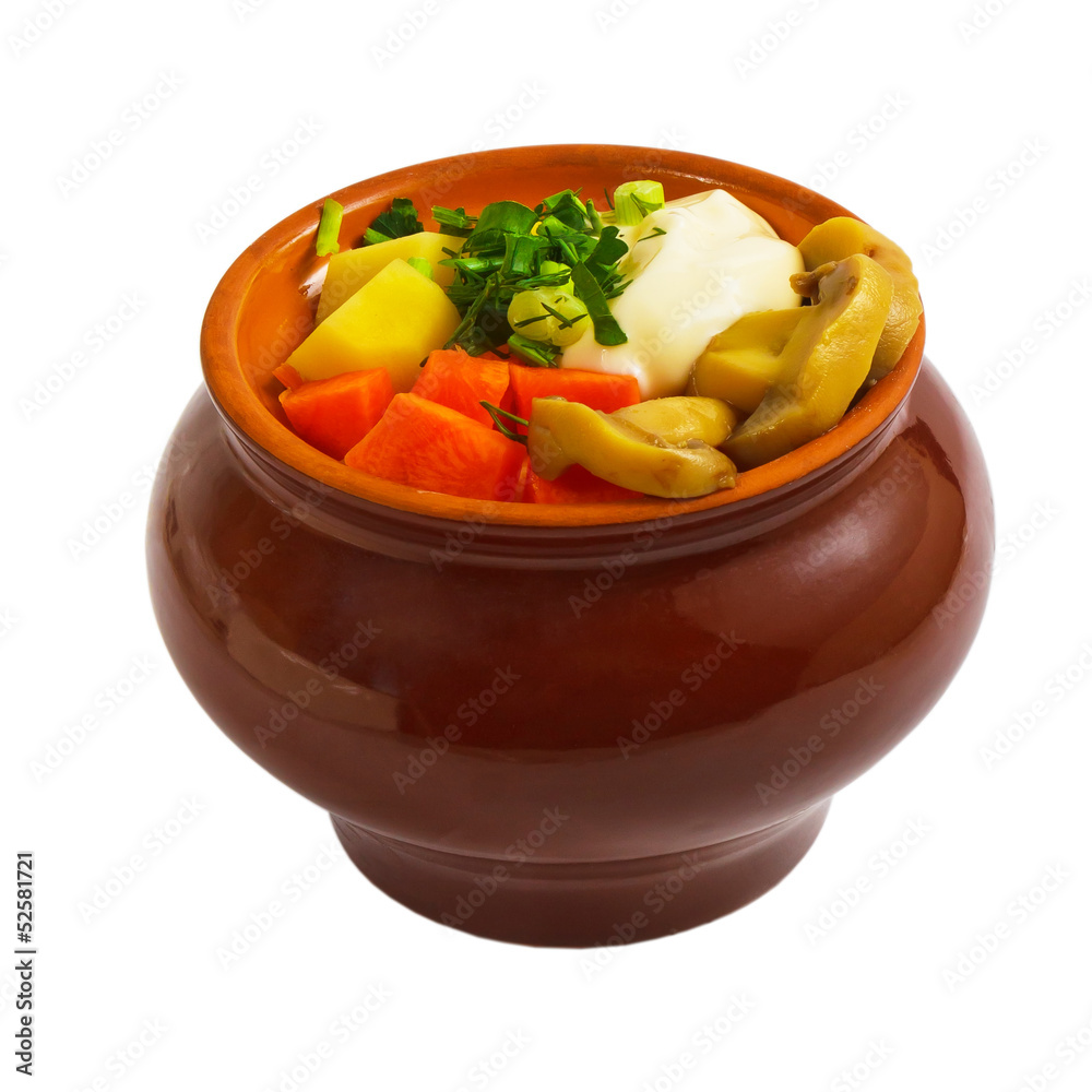 potatoes pot mushrooms food carrot isolated on white ba potatoes pot mushrooms food carrot isolated on white ba