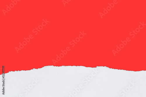 Wallpaper Mural Papierfransen, horizontal unten, weiss, rot Torontodigital.ca
