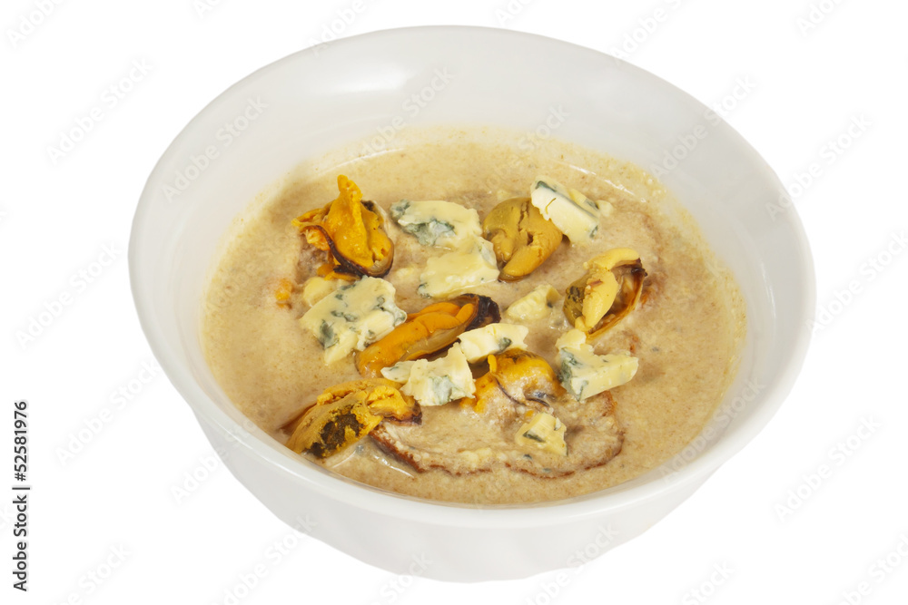 soup cheese mushrooms food isolated on white background clipping soup cheese mushrooms food isolated on white background clipping
