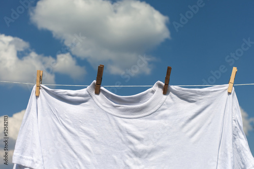 Shirt on clothesline.