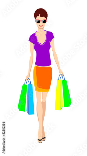 pretty girl with bags