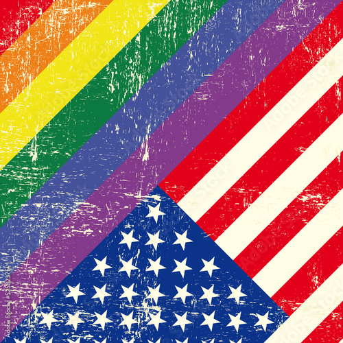 USA and gay grunge Flag