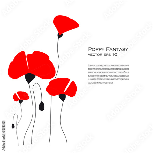 Poppy Fantasy Vector Illustration