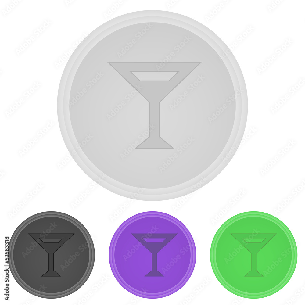 Vector illustration web buttons - glass with drink Vector illustration web buttons - glass with drink