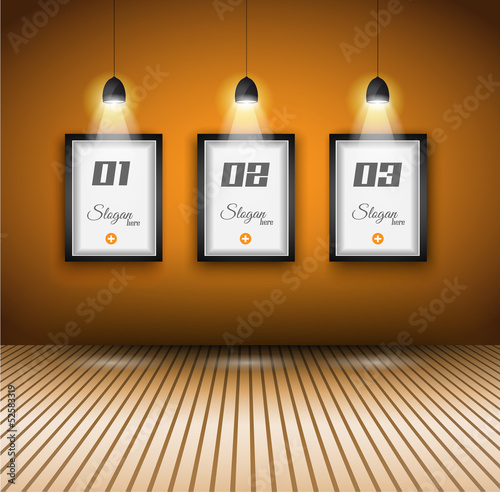 Elegant infographics design template with shopfront elements.
