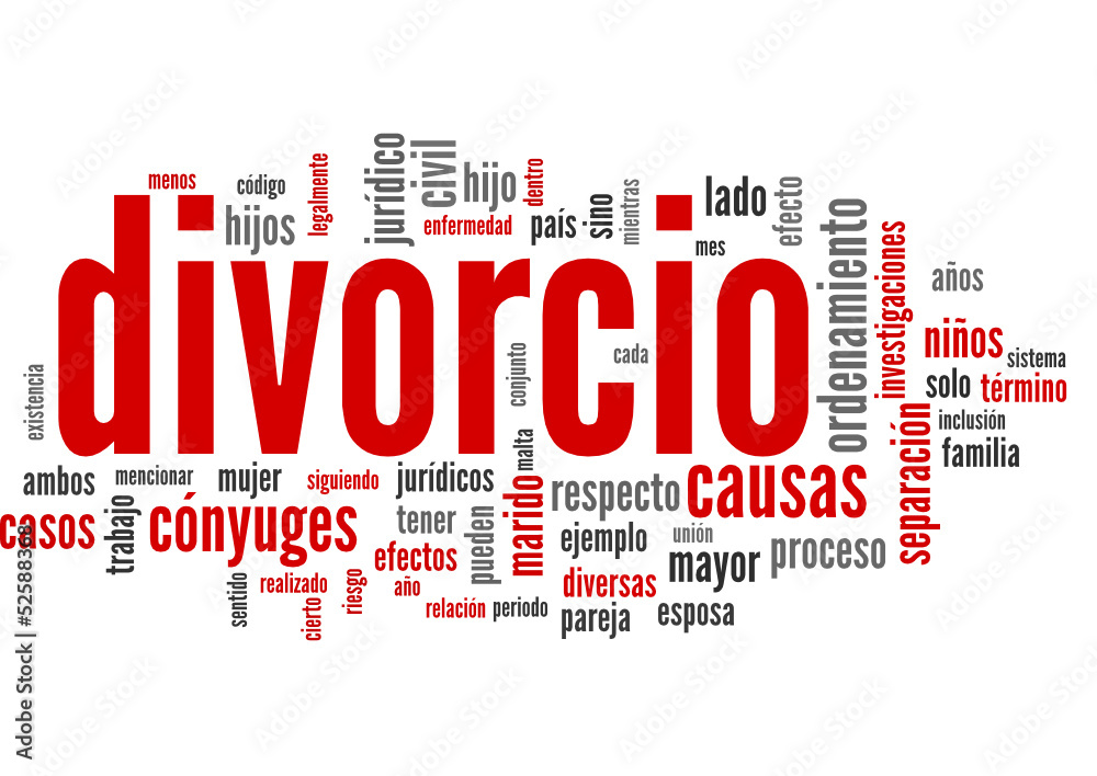 divorcio (divorciado, separación, abogado; tag cloud) Stock Vector | Adobe  Stock