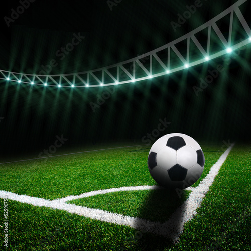 soccer field with bright lights