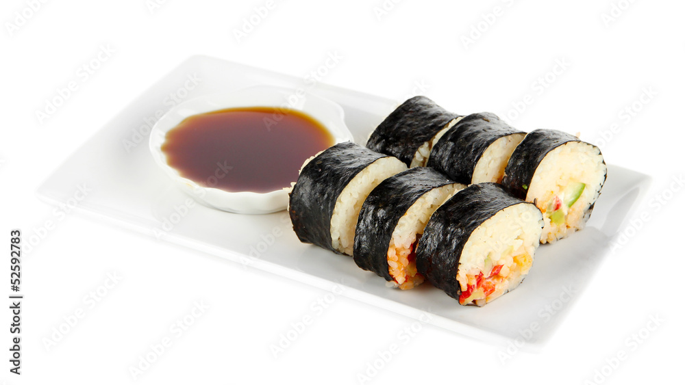 Tasty Maki sushi - Roll isolated on white Tasty Maki sushi - Roll isolated on white