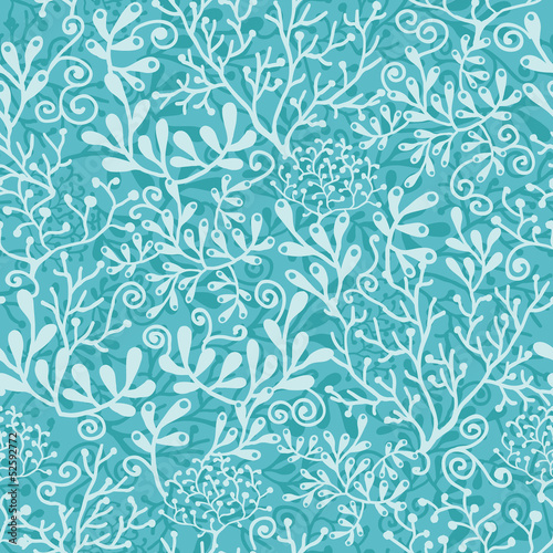 Vector underwater plants seamless pattern background