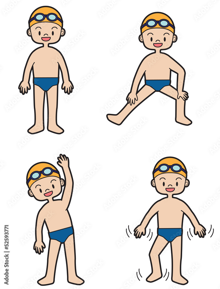 水泳準備体操 男子 Stock イラスト Adobe Stock