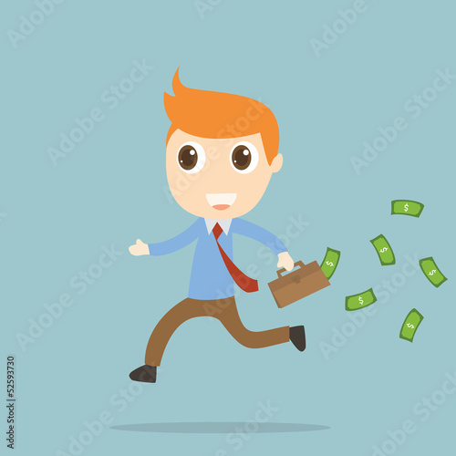 Businessman running