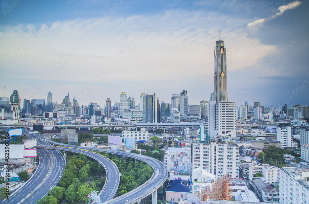 Naklejka premium Bangkok city day view