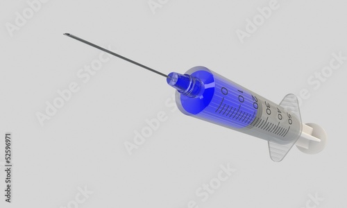 syringe with blue fluid