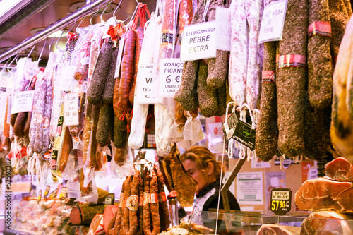 Photography Meat produce on vendors at  market