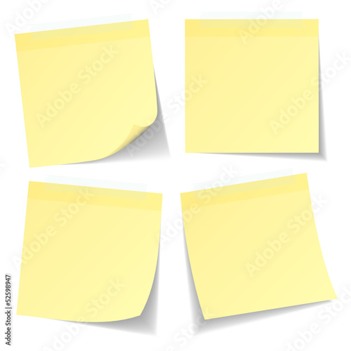 4 Yellow Stick Notes Tape