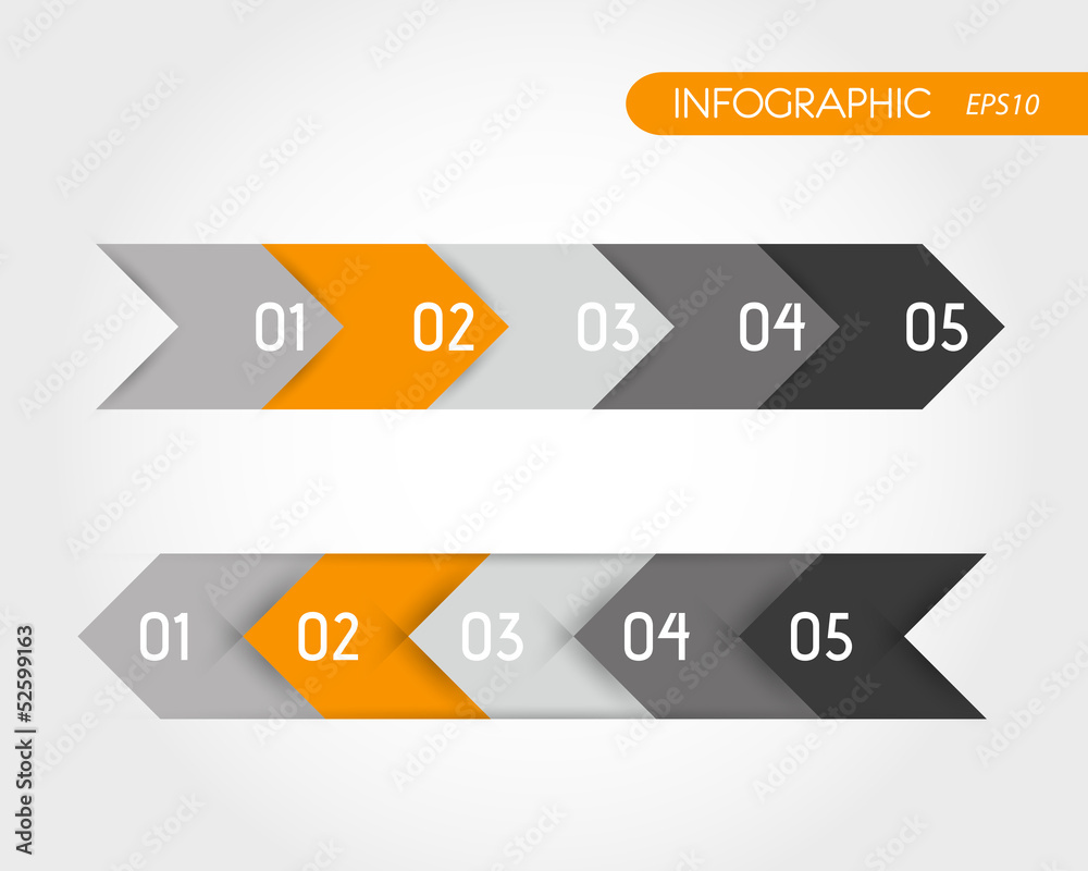 orange infographic set of arrows orange infographic set of arrows