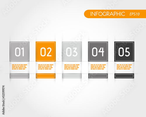 orange square infographics with fringe