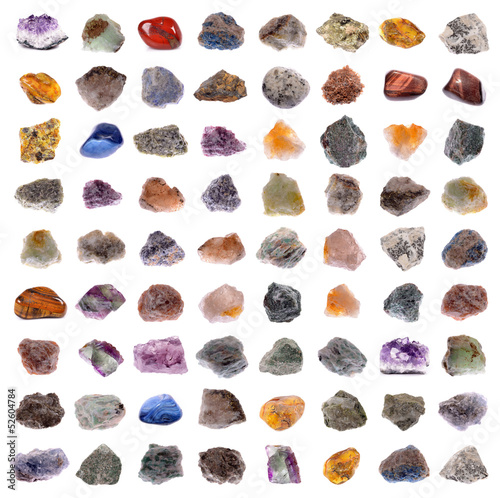 Mineral collection isolated on a white background photo