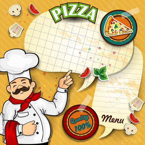 Chef pizza menu paper