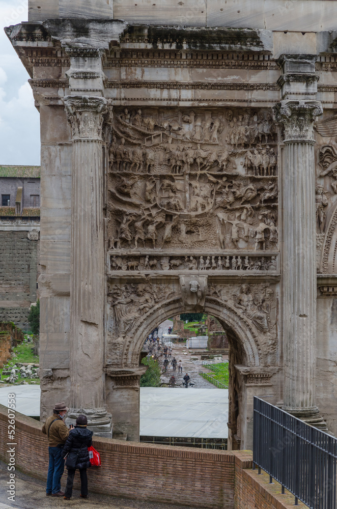 Fototapeta premium Roma, l'arco di Settimio Severo (part.)