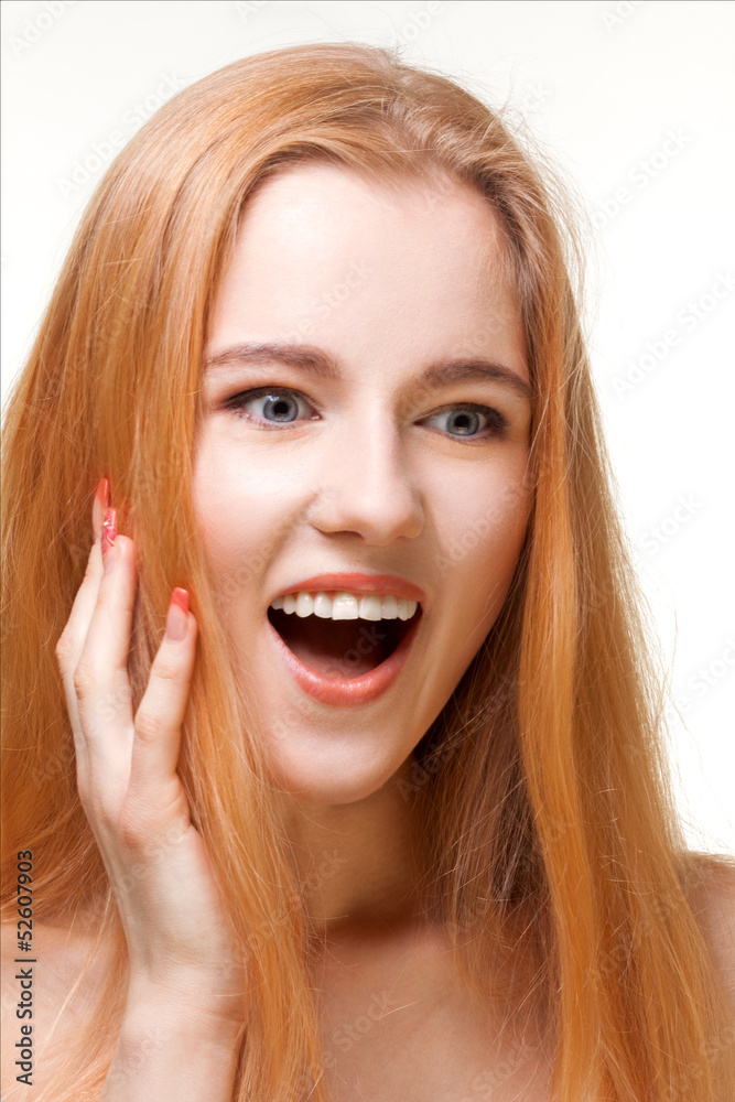 happy redhead girl happy redhead girl