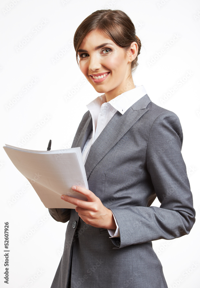 Business woman portrait isolated on white Business woman portrait isolated on white