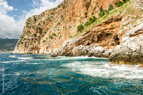 Rock and Mediterranean sea in Turkey