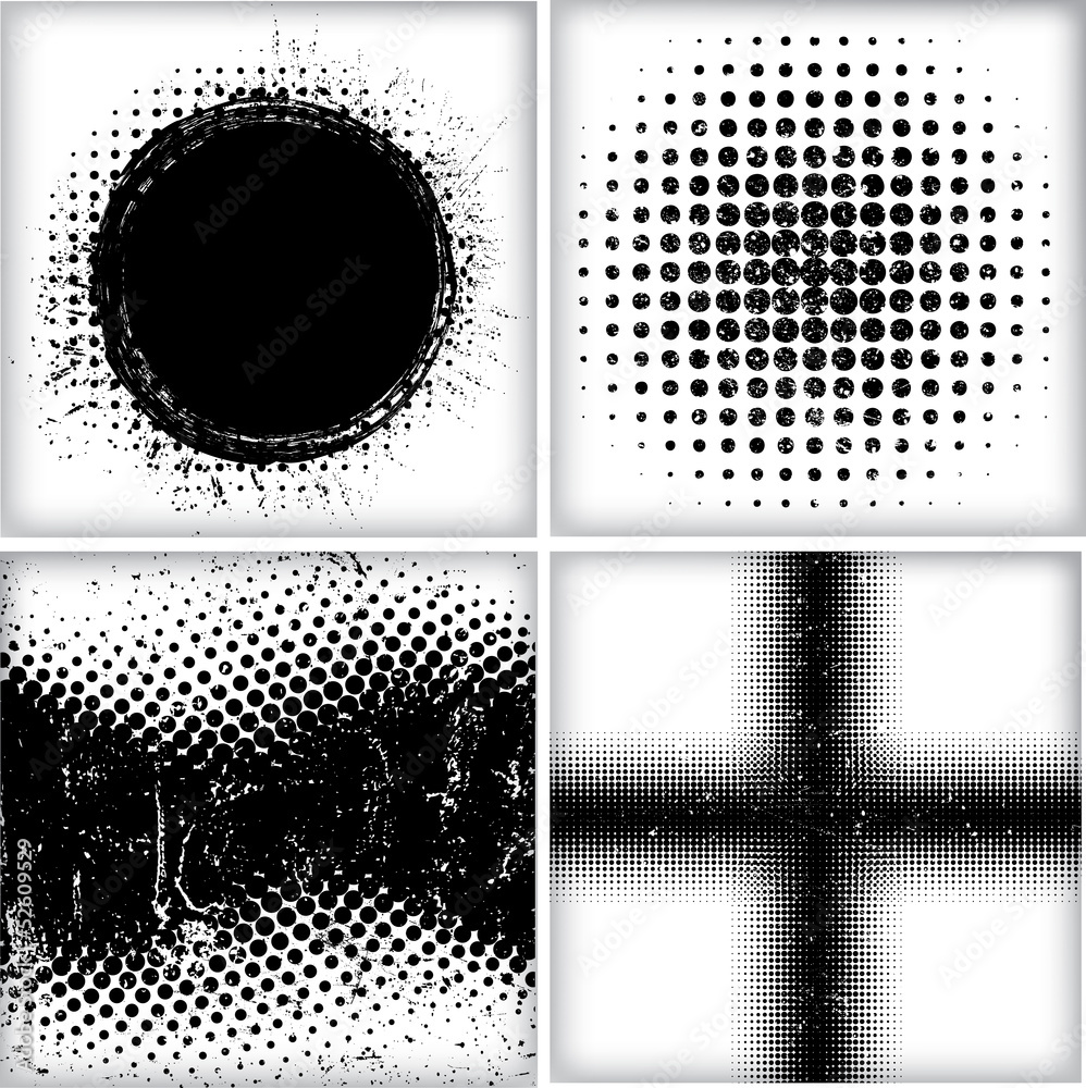 set of halftones background. vector illustration.