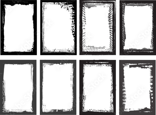 Set of grunge frames. vector illustration.