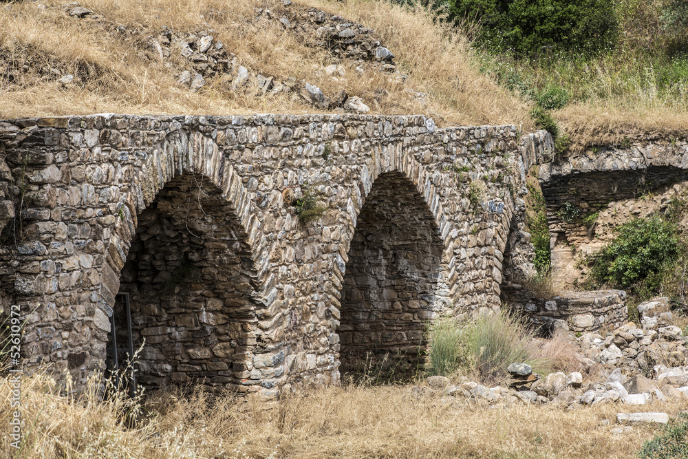 Aqueduct of Nysa Ancient City in Aydin, Turkey