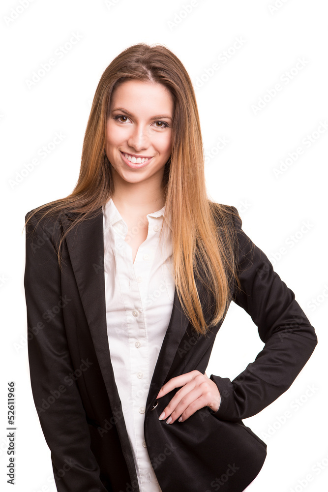 Successful business woman looking confident and smiling Successful business woman looking confident and smiling