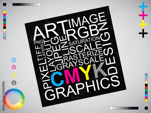 CMYK letters design art image