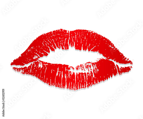 red lipstick kiss
