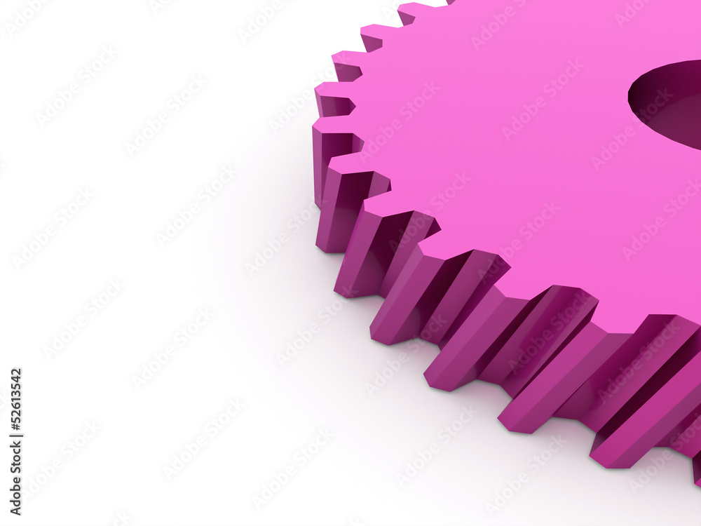 Pink gear on white Pink gear on white