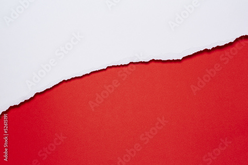 Papierabriss, diagonal, schattiert, rot