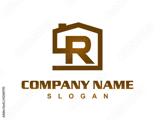 Letter R house logo