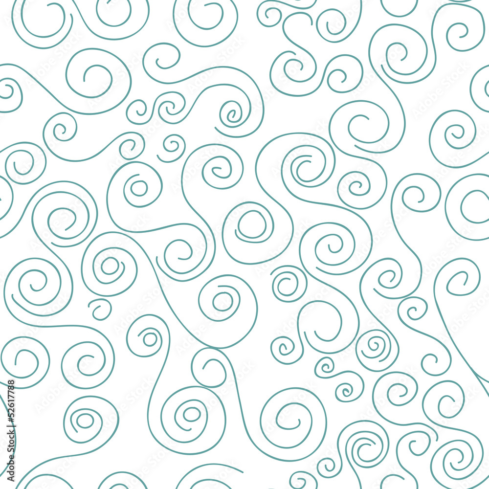 Seamless Waves or curls pattern.