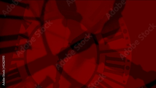 Animation - Crazy clocks red silhouettes photo