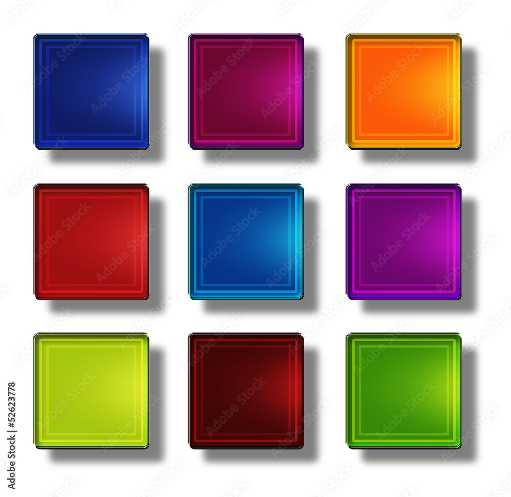 Web buttons- glossy square #02 Web buttons- glossy square #02