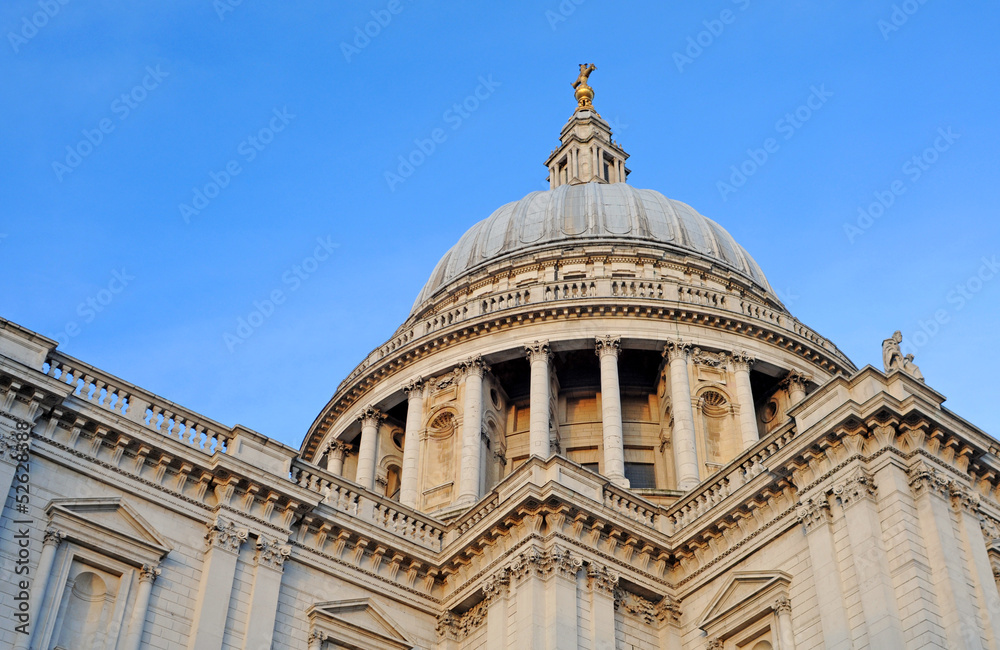 saint paul's cathedral against blue sky, london