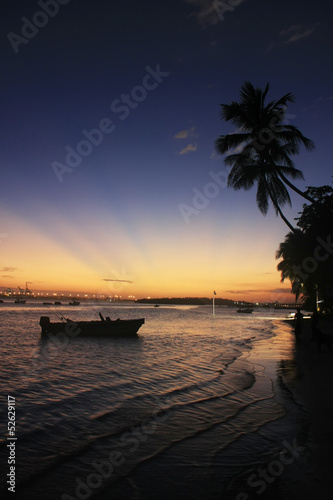 Boca Chica beach at sunset