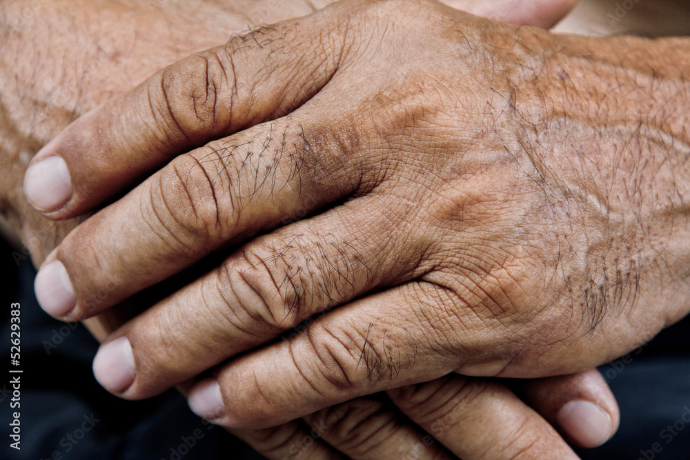 Fototapeta premium old man hand