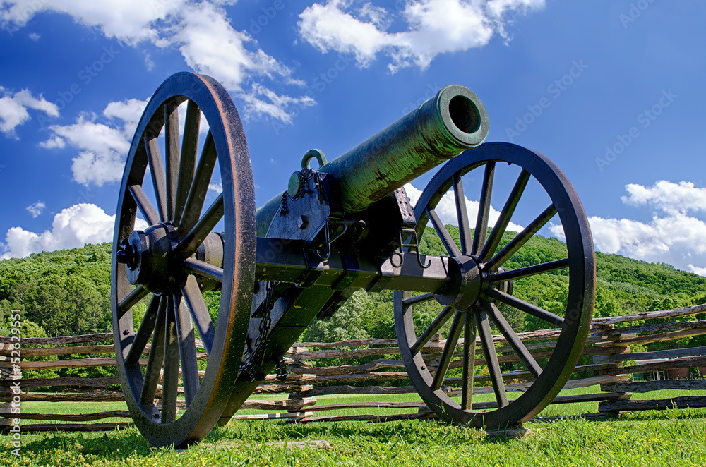 Civil War era cannon overlooks Kennesaw Mountain National Battle