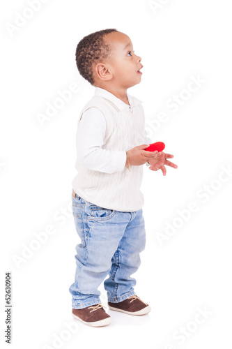 portrait of a cute black baby boy