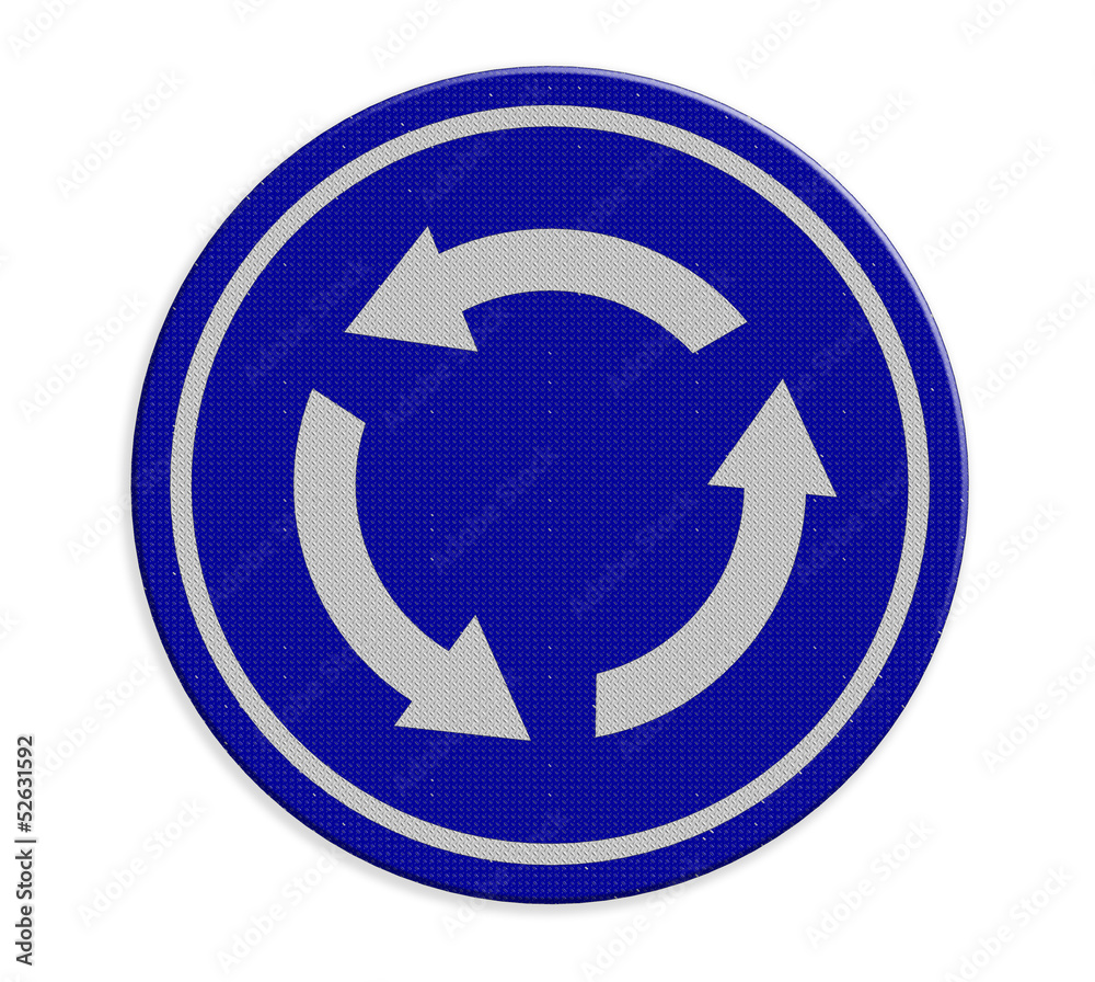 Roundabout crossroad road traffic sign Roundabout crossroad road traffic sign