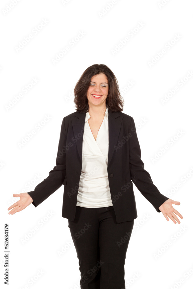 nice woman with black jacket, portrait in studio nice woman with black jacket, portrait in studio