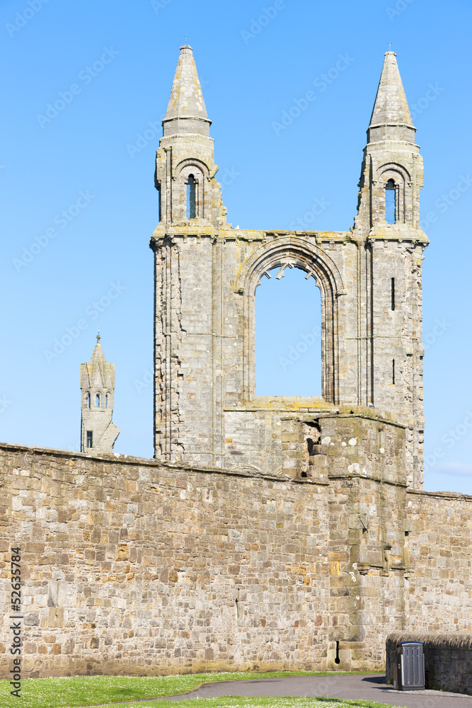 ruins of St. Rule's church and cathedral, St Andrews, Fife, Scot