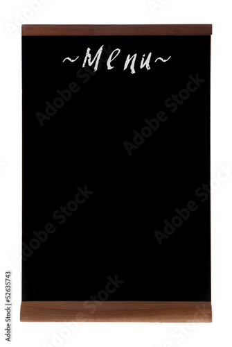 Empty chalk board menu (people stopper) isolated on white