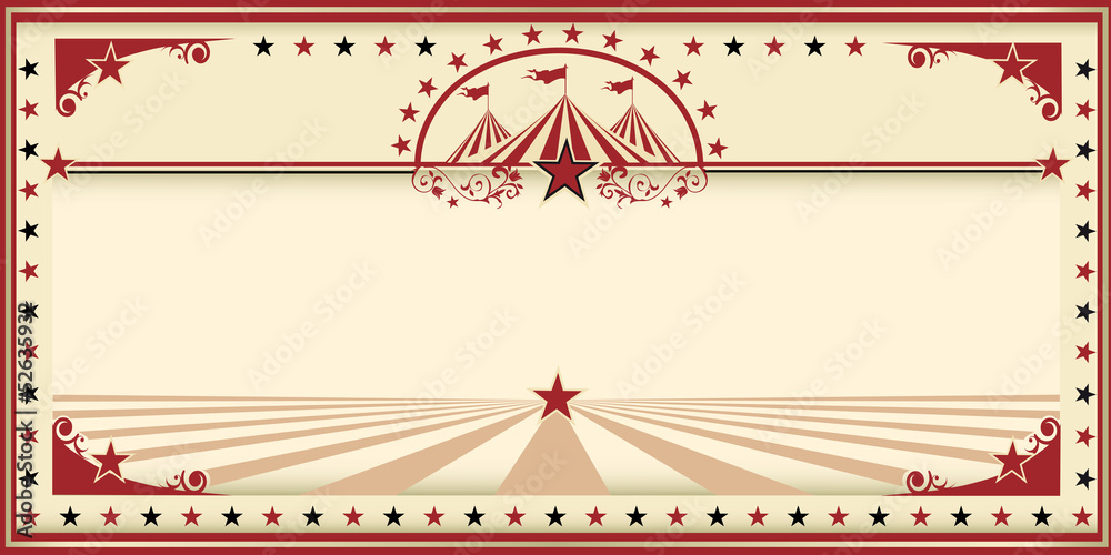 Circus card red vintage